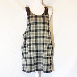 Retro 90s-Inspired No Boundaries Large Plaid Jumper Mini Dress